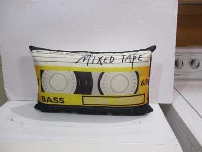 Mix Tape Bass Cassette Design Lumbar Pillow Retro  Music 18" x 10" - Image 1 of 4