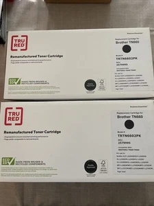 2 Tru Red (Brother TN660) Black Toner Cartridges - Picture 1 of 7