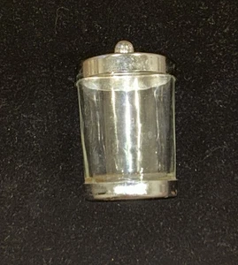 Vintage Ben Rickert Glas Apotheker Glas Silber Sockel & Deckel. - Bild 1 von 4