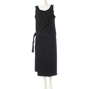 Y'S Yohji Yamamoto Wool Sleeveless Waist Belt Dress Yx-D09-126 Black Used - Picture 1 of 17