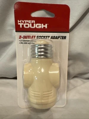 Hyper Tough  2 - Outlet  Socket Adapter -2 Polarized Outlets - Fits E26 Light 💡 - Image 1 of 4