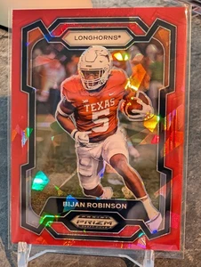 Bijan Robinson  2024 Panini Prizm Draft Picks Red Cracked Ice Texas Longhorns - Bild 1 von 2