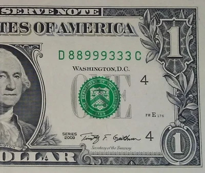 (( MULTIPLE PAIRS )) $1 2009 - 88999333 - FANCY SERIAL # - Image 1 of 3