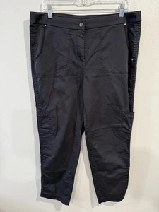 Pantalone cargo Chico's donna 12 nero piatto davanti outdoor escursionismo performance elasticizzato - Foto 1 di 10