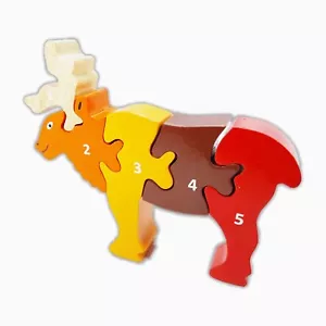 Ima & Tinok : Reindeer Small 1-5 Jigsaw Puzzle : Hand made from Sri Lanka - Picture 1 of 1