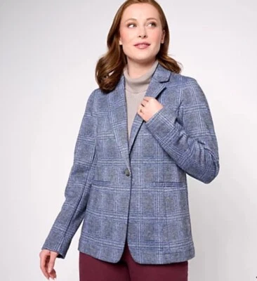 Blazer Joan Rivers Tejido Glen Cuadros Azul Cuadros Pequeño A616439 Foto 1 de 3