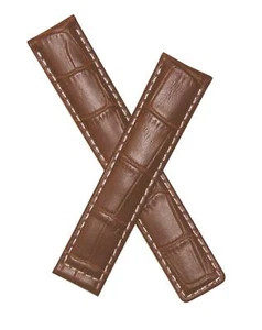 CINTURINO OROLOGIO IN PELLE STILE COCCODRILLO MARRONE 19/18 mm adatto a TAG Heuer CARRERA - Foto 1 di 2