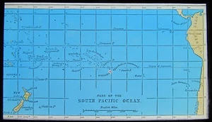 Glass Magic Lantern Slide MAP OF PART OF THE PACIFIC C1890 PHOTO NEW ZEALAND - Picture 1 of 2