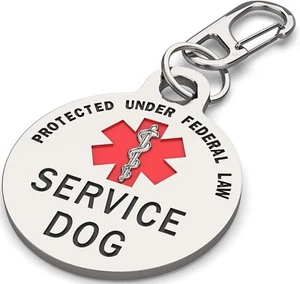 SERVICE HUND oder ESA Metalletikett für Halsband doppelseitig nicht kundenspezifisch - Bild 1 von 5