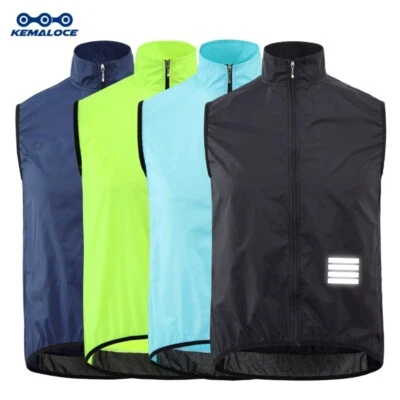 KEMALOCE Cycling Wind Vest Men Blue&Black 2024 Outdoor Windproof Bike Wind Gilet - Image 1 of 4