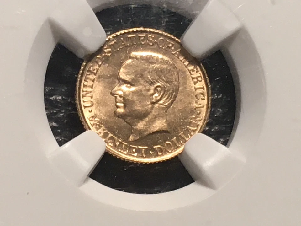 1916 mckinley gold dollar NGC unc. details cleaned????? Holder Scratches Nice! - Image 1 of 4
