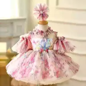 Sweet and Cute Baby Birthday Dress Exquisite Girl Wedding Dress Girl Lace Skirt - Picture 1 of 9