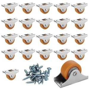 SHUESS 24 PCS 1" Small Casters, Mini Fixed Caster Wheels with Metal Top Plate, S - Picture 1 of 7