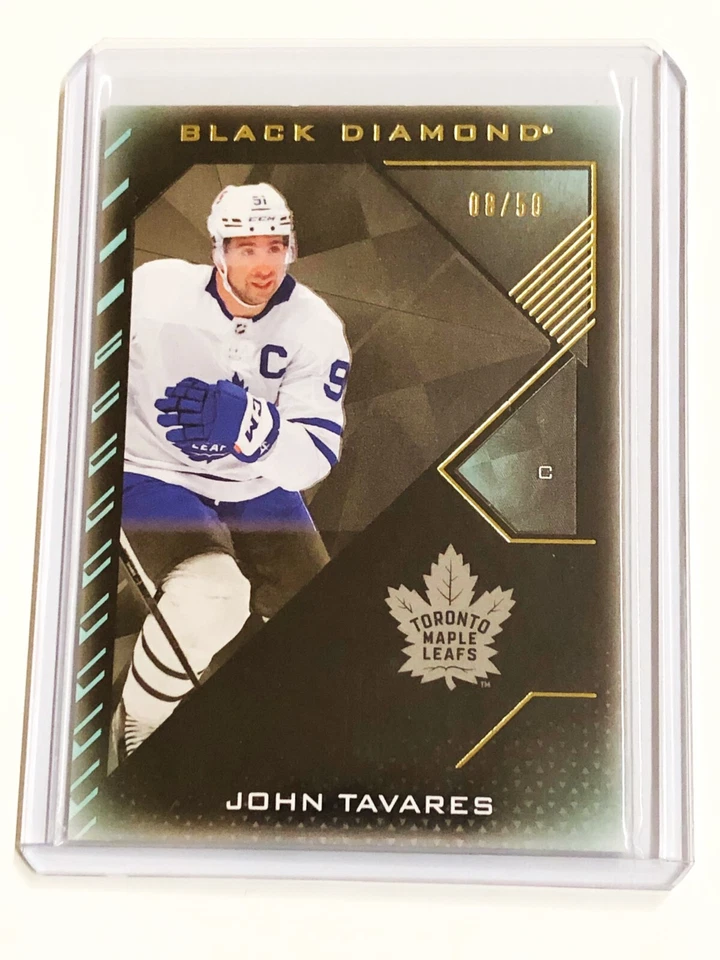 21-22 Upper Deck Black Diamond John Tavares Pure Black Parallel #'d 08/50! LEAFS - Image 1 of 2