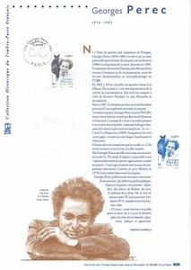 Document Philatélique 1er Jour : 29 2002 - Georges Perec Science CNRS - Imagen 1 de 1