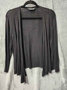 Simply Vera-Vera Wang Cropped Bolero Black Sweater XXL Boho Peasant Cottagecore - Picture 1 of 6