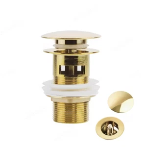 WaterMark Pop Up Overflow Waste Basin Vanity Sink Push Plug Drain Black - Picture 1 of 11