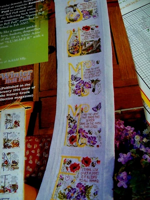 Больше не издающийся 2007 Stoney Creek Magazine Узор для Вышивки Крестом "Summer Bell Pull" УМЕНЬШЕН! - Изображение 1 из 4