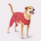 Gestreifter Thermo-Hunde-Pyjama - Wondershop - weiß/rot - L