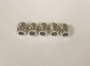 5 X 4-4.9mm Beard/Hair Beads Antique Style Alloy Silver Beard Dreadlock Beads - Picture 1 of 1