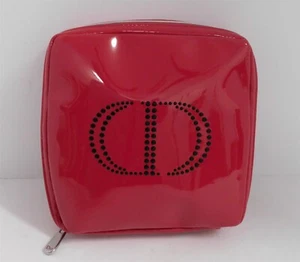 New CD Christian Dior Red Black Patent Cosmetic Clutch Bag - Picture 1 of 8