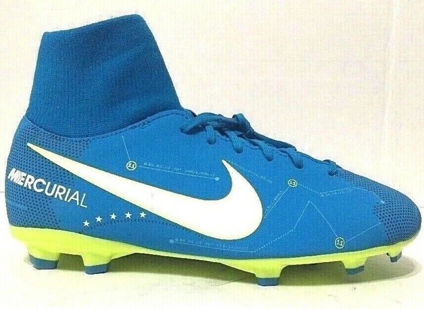 Nike Junior Neymar Mercurial Victory VI FG Soccer Cleats Blue Volt Choose Size