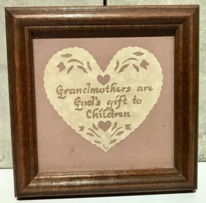 Grandmothers God's Gift 1990 Framed SCHERENSCHNITTE DESIGNS WITH SCISSORS Framed - Picture 1 of 4