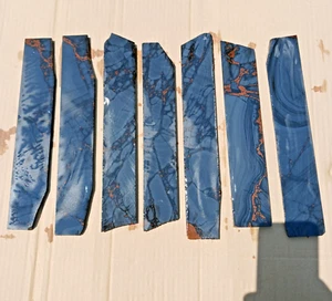 7 250 NATURAL MULTI BLUE OBSIDIAN PREFORMS SLAB FOR KNAPPING KNIFE ARROWHEAD - Imagen 1 de 8