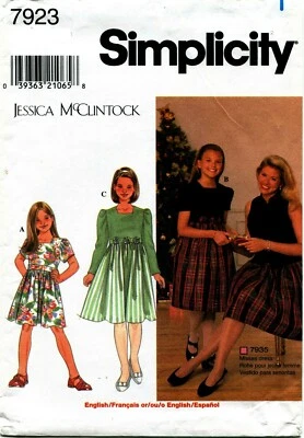 Simplicity 7923 Dress Girls Sewing Pattern Uncut - Image 1 of 2