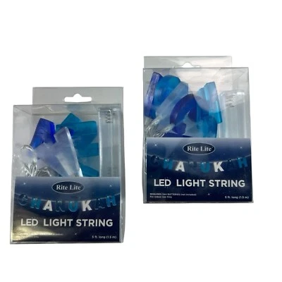 Cadena de luces Happy Janucá NUEVO Lote de 2 decoración - Guirnalda decorativa Janucá Foto 1 de 3