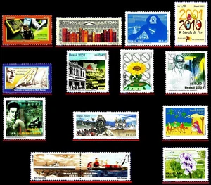BRAZIL 2001 LOT WITH 14 STAMPS OF 2001, ALL MNH - Picture 1 of 1
