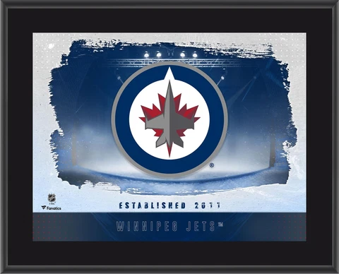 Winnipeg Jets 10.5" x 13" Sublimated Horizontal Team Logo Plaque Cover
