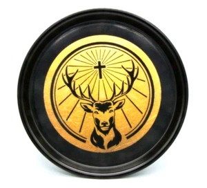Bandeja Jägermeister negra dorada ∅ 37 cm bandeja para servir portavasos licor |NUEVA - Imagen 1 de 4
