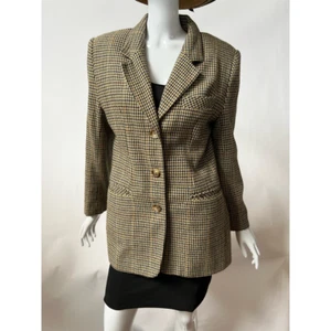 Tribal Womens Suit Jacket Blazer Multicolor Houndstooth Long Sleeve Petites 8P - Picture 1 of 12