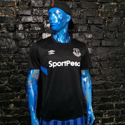 Everton Training Jersey Football Shirt Blue Black Umbro Polyester Trikot Mens L Cover