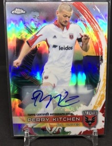 PERRY KITCHEN 2014 TOPPS CHROME REFRACTOR AUTOGRAPH CARD!DC UNITED MIDFIELDER