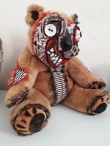 OOAK GOTHIC HORROR DOLL CREEPY Large Bear, Ooak Decor Wierd, Ugly, Teddy - Picture 1 of 11