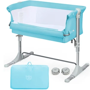 Portable Baby Bed Side Sleeper Infant Travel Bassinet Crib W/Carrying Bag Green - Picture 1 of 10