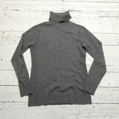 Saks Fifth Avenue Sweater Womens Small Gray Cashmere Turtleneck Pullover Soft - Image 1 of 4