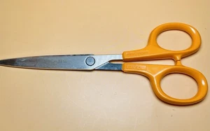 Fiskars 5 Inch Pointed-Tip Orange Handle Scissors - Picture 1 of 3