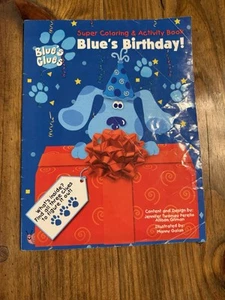 BLUE'S CLUES SUPER COLORING & ACTIVITY BOOK , BLUES BIRTHDAY , FROM 1998, - Picture 1 of 15