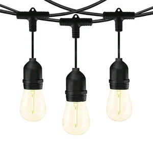 Catena luminosa esterno 10 Lampadine E27 LED cavo 10 mt IP65 impermeabile NERO - Foto 1 di 3