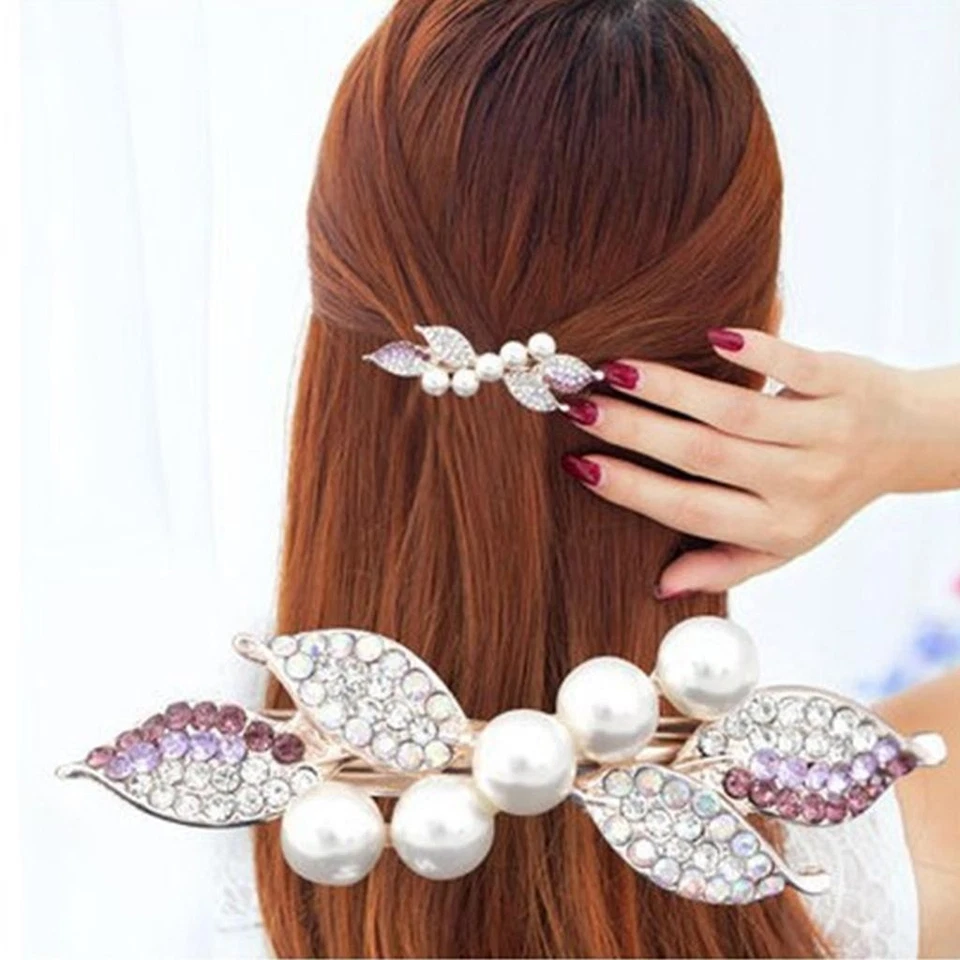 Snap Simulierte Perlen Haarspange Braut Haarschmuck - Bild 1 von 1