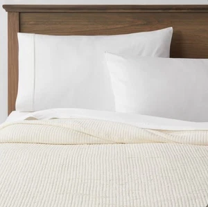 Double Cloth Quilt Cream - King Plus - Threshold - Picture 1 of 7