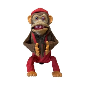 Vintage 1950s Jolly Chimp Battery-Operated Cymbal Monkey Toy Red Overalls - Picture 1 of 12