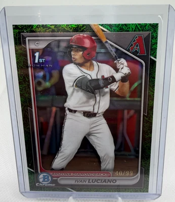 2024 Bowman Draft - Chrome Ivan Luciano 1st Green Grass Refractor /99 - Image 1 of 2