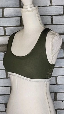 Sujetador bralette acolchado Xhilaration para mujer acanalado espalda deportiva banda brillante M verde Foto 1 de 4