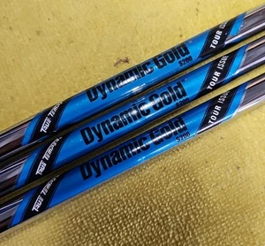THREE (3) TRUE TEMPER DYNAMIC GOLD TOUR ISSUE S200 WEDGE SHAFTS .355 BLUE LABELS - Picture 1 of 7