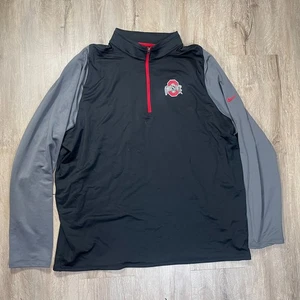 Pullover Nike Dri Fit Ohio State para hombre 1/4 cremallera negro manga larga XXL - Imagen 1 de 8