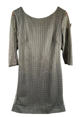 Vestido Trina Turk Talla 8 Negro Encaje Rodilla Elegante Clásico Cóctel Sofisticado EE. UU. Foto 1 de 4